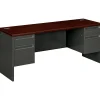 HON Computer Desks<® 38000 Series Steel Kneespace Credenza with Locks, Charcoal, 72"W x 24"D x 29 1/2"H