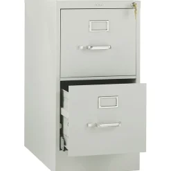 HON File Cabinets<510 Series Vertical File Cabinet with High Sides, Letter, 2-Drawer, Light Gray, 25"D (H512PQ)