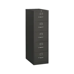 HON File Cabinets<® 310 Series Vertical File Cabinet, Legal, 5-Drawer, Charcoal, 26 1/2"D
