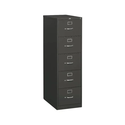 HON File Cabinets<® 310 Series Vertical File Cabinet, Legal, 5-Drawer, Charcoal, 26 1/2"D