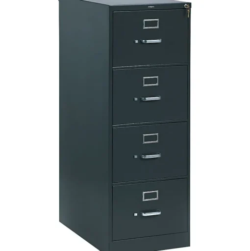 HON File Cabinets<310 Series Vertical File Cabinet, Legal, 4-Drawer, Charcoal, 26 1/2"D (314CPS)