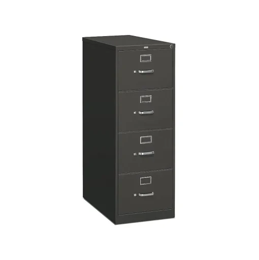 HON File Cabinets<310 Series Vertical File Cabinet, Legal, 4-Drawer, Charcoal, 26 1/2"D (314CPS)