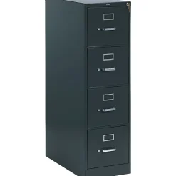 HON File Cabinets<310 Series Vertical File Cabinet, 26 1/2" 4-Drawer, Letter Size, Charcoal