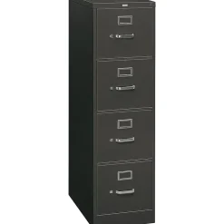 HON File Cabinets<310 Series Vertical File Cabinet, 26 1/2" 4-Drawer, Letter Size, Charcoal