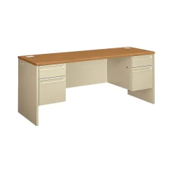 HON Office Desks<38000 Series 72"W Kneespace Credenza, Harvest Oak/Putty (H38854CL)