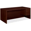HON Computer Desks<10500 Series 72"W Right Pedestal Desk, Mahogany (H10585RNN)