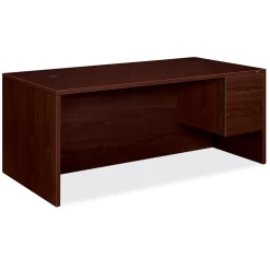 HON Computer Desks<10500 Series 72"W Right Pedestal Desk, Mahogany (H10585RNN)