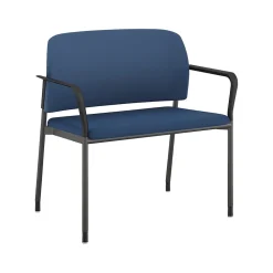 HON Folding & Stacking<Accommodate Vinyl Upholstered Bariatric Stacking Chair, Blue/Textured Charcoal (HSB50.F.E.SX04.P7A)