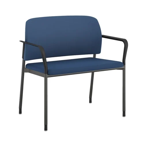 HON Folding & Stacking<Accommodate Vinyl Upholstered Bariatric Stacking Chair, Blue/Textured Charcoal (HSB50.F.E.SX04.P7A)