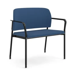 HON Folding & Stacking<Accommodate Vinyl Upholstered Bariatric Stacking Chair, Blue/Textured Charcoal (HSB50.F.E.SX04.P7A)