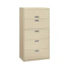 HON File Cabinets<Brigade 600 Series 5-Drawer Lateral File Cabinet, Locking, Letter/Legal, Putty/Beige, 36"W (H685.L.L)
