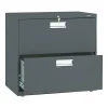HON File Cabinets<Brigade 600 Series 2-Drawer Lateral File Cabinet, Locking, Letter/Legal, Charcoal, 30"W (H672.L.S)