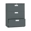 HON File Cabinets<Brigade 600 Series 3-Drawer Lateral File Cabinet, Locking, Letter/Legal, Charcoal, 30"W (H673.L.S)