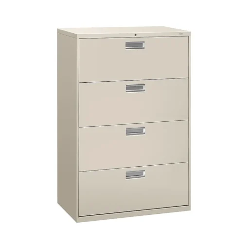HON File Cabinets<Brigade 600 Series 4-Drawer Lateral File Cabinet, Locking, Letter/Legal, , 36"W (684LQ)