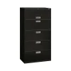 HON File Cabinets<Brigade 600 Series 5-Drawer Lateral File Cabinet, Locking, Letter/Legal, Black, 36"W (H685.L.P)