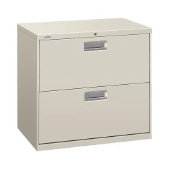 HON File Cabinets<Brigade 600 Series 2-Drawer Lateral File Cabinet, Locking, Letter/Legal, Gray, 30"W (H672.L.Q)