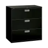 HON File Cabinets<Brigade 600 Series 3-Drawer Lateral File Cabinet, Locking, Letter/Legal, Black, 42"W (H693.L.P)
