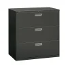 HON File Cabinets<Brigade 600 Series 3-Drawer Lateral File Cabinet, Locking, Charcoal, Letter/Legal, 42"W (H693.L.S)