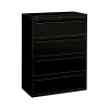 HON File Cabinets<Brigade 700 Series 4-Drawer Lateral File Cabinet, Locking, Black, Letter/Legal, 42"W (H794.L.P)