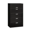 HON File Cabinets<Brigade 600 Series 5-Drawer Lateral File Cabinet, Locking, Letter/Legal, Black, 42"W (695LP)