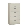 HON File Cabinets<Brigade 600 Series 5-Drawer Lateral File Cabinet, Locking, Letter/Legal, Gray, 36"W (H685.L.Q)