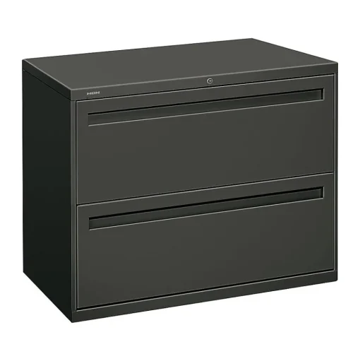 HON File Cabinets<Brigade 700 Series 2-Drawer Lateral File Cabinet, Locking, Charcoal, Letter/Legal, 36"W (H782.L.S)