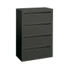 HON File Cabinets<Brigade 700 Series 4-Drawer Lateral File Cabinet, Locking, Charcoal, Letter/Legal, 36"W (H784.L.S)