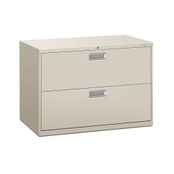 HON File Cabinets<Brigade 600 Series Lateral File, 2 Drawers, Aluminum Pull, 42"W, Light Gray Finish, (692LQ)