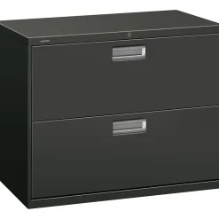 HON File Cabinets<Brigade 600 Series Lateral File Cabinet, A4/Legal/Letter, 2-Drawer, Charcoal, 36"W