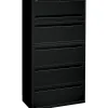 HON File Cabinets<Brigade® 700 Series Lateral File, 5-Drawer, 67Hx36Wx19-1/4"D, Black