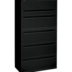 HON File Cabinets<Brigade® 700 Series Lateral File, 5-Drawer, 67Hx36Wx19-1/4"D, Black