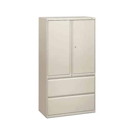 HON File Cabinets<Brigade 800 Series Lateral File Cabinet, A4/Legal/Letter, 2-Drawer, Light Gray, 19 1/4"Depth