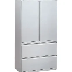 HON File Cabinets<Brigade 800 Series Lateral File Cabinet, A4/Legal/Letter, 2-Drawer, Light Gray, 19 1/4"Depth