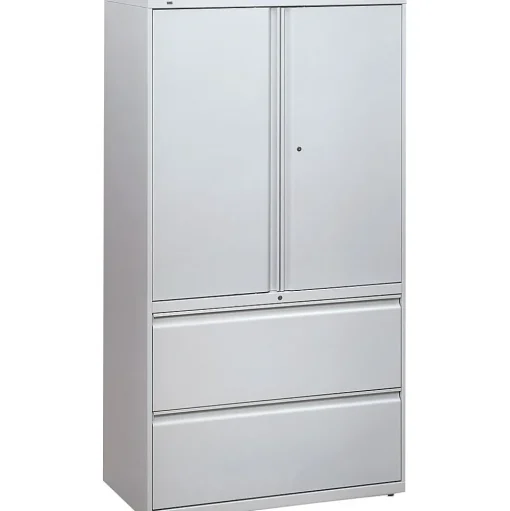 HON File Cabinets<Brigade 800 Series Lateral File Cabinet, A4/Legal/Letter, 2-Drawer, Light Gray, 19 1/4"Depth