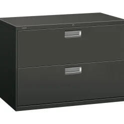 HON File Cabinets<Brigade 600 Series Lateral File Cabinet, A4/Legal/Letter, 2-Drawer, Charcoal, 42"W