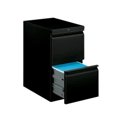 HON File Cabinets<Brigade 2-Drawer Mobile Vertical File Cabinet, Letter Size, Lockable, 28"H x 15"W x 22.88"D, Black (33823RP)