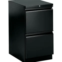 HON File Cabinets<Brigade 2-Drawer Mobile Vertical File Cabinet, Letter Size, Lockable, 28"H x 15"W x 19.875"D, Black (H33820RP)