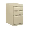 HON File Cabinets<Brigade 3-Drawer Mobile Vertical File Cabinet, Letter Size, Lockable, 28"H x 15"W x 22.88"D, Putty (H33723RL)