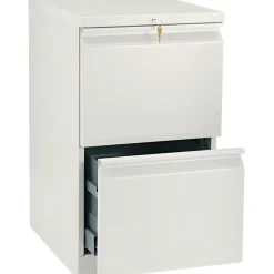 HON File Cabinets<Brigade 2-Drawer Mobile Vertical File Cabinet, Letter Size, Lockable, 28"H x 15"W x 20"D, Putty (H33820RL)