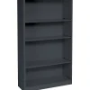 HON Bookcases<Brigade 59"H 4-Shelf Bookcase, Charcoal Metal (S60ABCS)