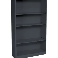 HON Bookcases<Brigade 59"H 4-Shelf Bookcase, Charcoal Metal (S60ABCS)