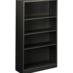HON Bookcases<Brigade 59"H 4-Shelf Bookcase, Charcoal Metal (S60ABCS)