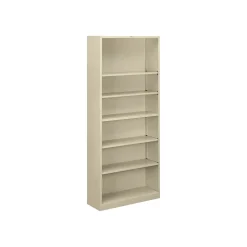 HON Bookcases<Brigade HS82ABC 6-Shelf 81"H Bookcase, Putty/Beige Steel(S82ABCL)