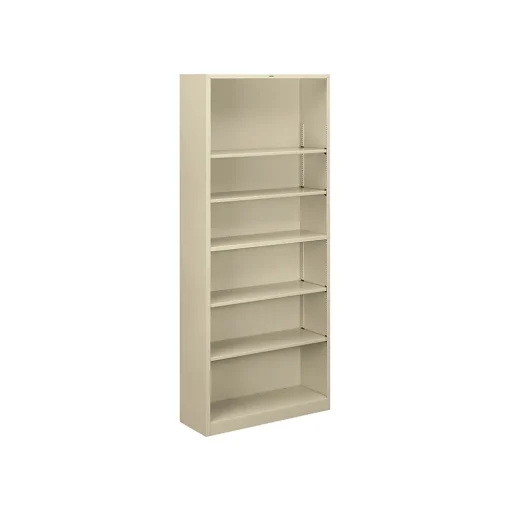 HON Bookcases<Brigade HS82ABC 6-Shelf 81"H Bookcase, Putty/Beige Steel(S82ABCL)