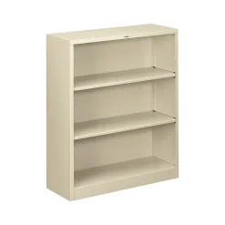 HON Bookcases<Brigade 3-Shelf 41"H Bookcase, Putty Steel(HS42ABCL)