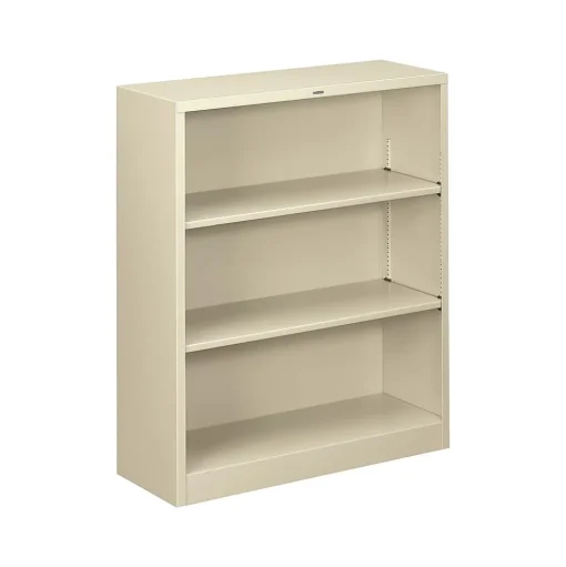 HON Bookcases<Brigade 3-Shelf 41"H Bookcase, Putty Steel(HS42ABCL)