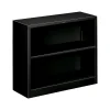HON Bookcases<Brigade 2-Shelf 29"H Bookcase, Black Steel (S30ABCP)