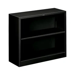 HON Bookcases<Brigade 2-Shelf 29"H Bookcase, Black Steel (S30ABCP)