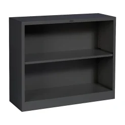 HON Bookcases<Brigade 2-Shelf 29"H Bookcase, Black Steel (S30ABCP)