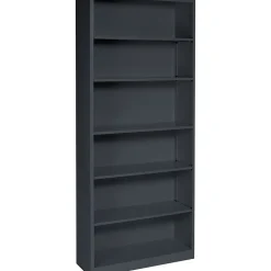 HON Bookcases<Brigade 6-Shelf Metal Bookcase, 81 1/8"H x 34 1/2"W x 12.63"D, Charcoal (S82ABCS)